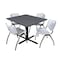 Cain Cain Square Table & Chair Set, Wood, Metal, Plastic Top, Grey TB4848GY47GY - alternate 1